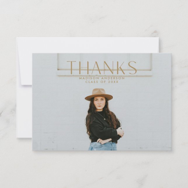 Modern Minimalist  Thank You Card (Front)