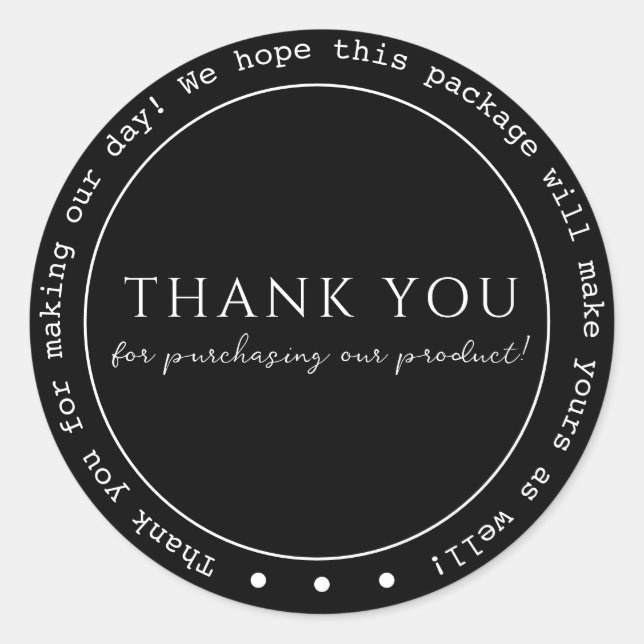 Modern, Minimalist, Thank You Classic Round Sticke Classic Round Sticker (Front)