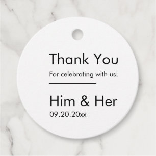 Modern Minimalist Thank You Favour Tag