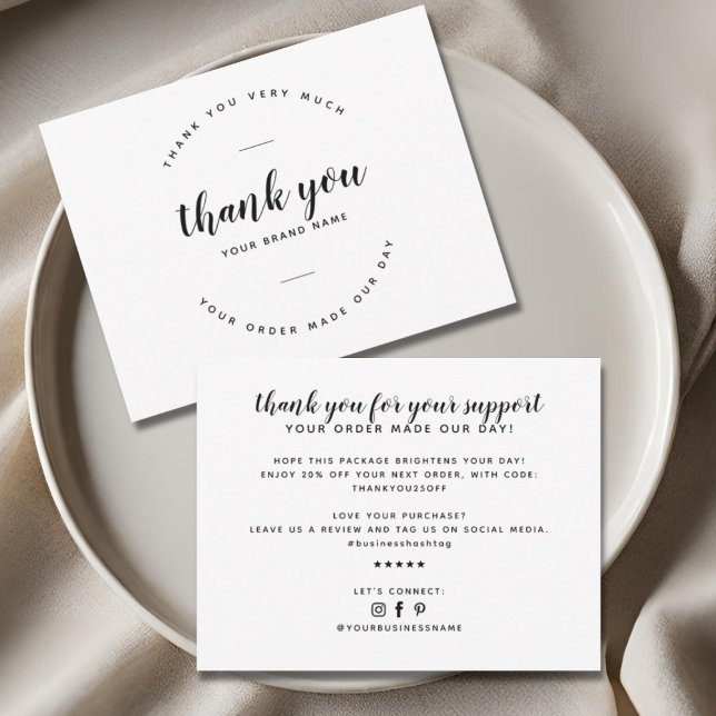 Modern minimalist thank you for your order card (Creator Uploaded)