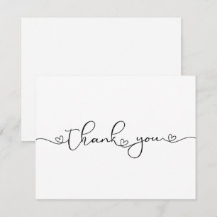Modern Minimalist Thank You Heart Custom Card