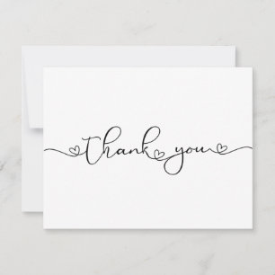 Modern Minimalist Thank You Heart Custom Card