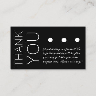Modern, Minimalist Thank You Order Insert Card