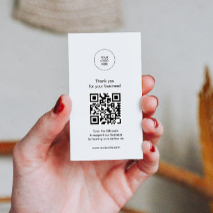 Modern Minimalist Thank You Review  Business Card