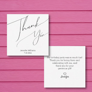 modern  minimalist  thank you sweet 16   card