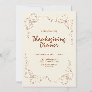 Modern Minimalist Thanksgiving Dinner Invitation
