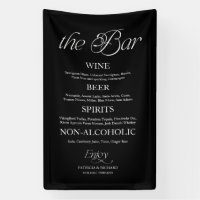 Modern Minimalist "The Bar" Wedding Menu Sign