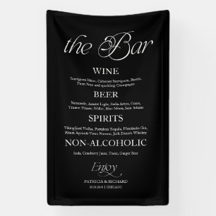 Modern Minimalist "The Bar" Wedding Menu Sign