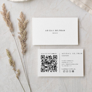 Modern Minimalist Therapist Business Card