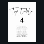 Modern minimalist Top table seating chart cards<br><div class="desc">Modern,  simple and clean: adopt this minimalist handwritten design for your wedding stationery. Fully customizable colors.</div>