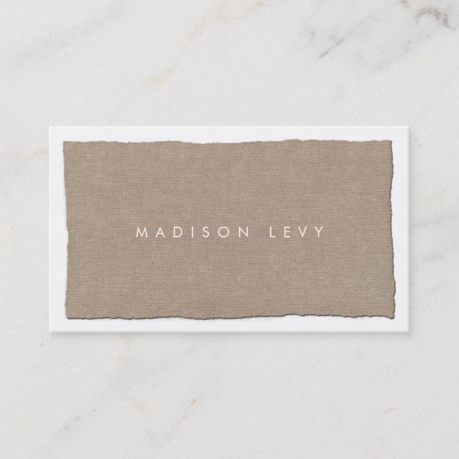 Modern Minimalist Torn Canvas Neat Grunge Appointment Card (Front)