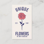 Modern minimalist trendy blue pink rose flower business card<br><div class="desc">Modern minimalist trendy blue pink rose flower</div>