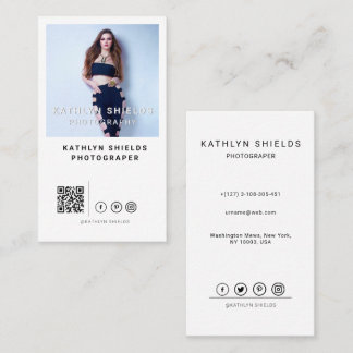 Modern minimalist Trendy fashion Photo photograpy Business Card
