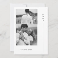 Modern Minimalist Two Photo Wedding Save The Date
