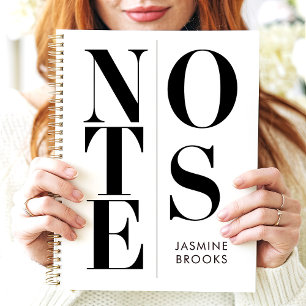 Modern Minimalist Typography Custom Name Notes Planner