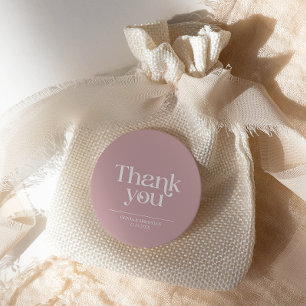 Modern Minimalist Typography Dusty Rose Wedding Classic Round Sticker