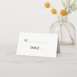 Modern Minimalist Typography Faded Photo Wedding Place Card