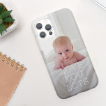 Modern Minimalist Typography "Love You Lots" Photo Case-Mate iPhone 14 Case<br><div class="desc">This phone case design features a full-frame photo and simple,  minimalist typography greeting that says "LOVE YOU LOTS". You can customise this phone case with your own photo and text...  Available in many sizes for all different models of phones.  It makes a fabulous gift for anyone!</div>