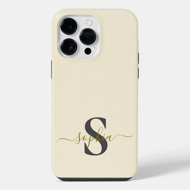 Modern Minimalist Typography Name monogrammed iPhone Case (Back)
