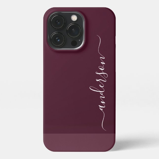 Modern Minimalist Typography Name monogrammed iPhone Case (Back)