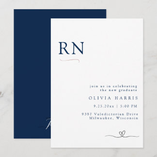 Modern Minimalist Typography Nursing Graduation Invitation