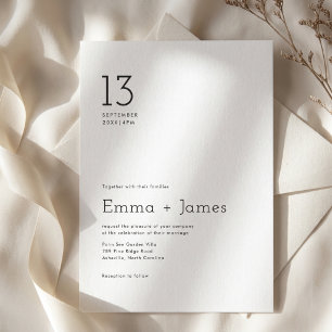 Modern Minimalist Typography Photo Wedding Budget Invitation
