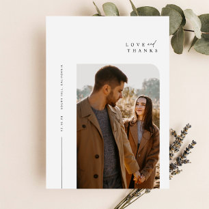 Modern Minimalist Typography Photo Wedding Thank You Card
