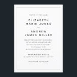 Modern Minimalist Typography Simple Border Wedding Invitation<br><div class="desc">Modern Minimalist Typography Simple Border Wedding Invitation
The design features a simple modern bold sans serif font typography and simple border.</div>