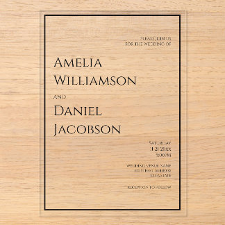 Modern Minimalist Typography Wedding Invitation