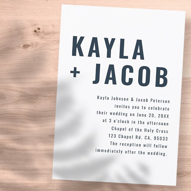 Modern + Minimalist Typography Wedding Invitation (Creator Uploaded)