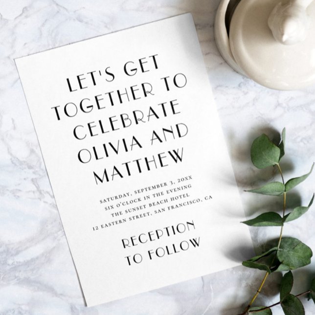 Modern Minimalist Typography Wedding | Photo & QR Invitation (Creator Uploaded)