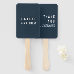 Modern + Minimalist Typography Wedding Thank You Hand Fan