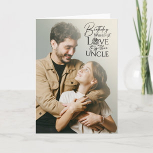 Modern Minimalist Uncle Typography Photo Card