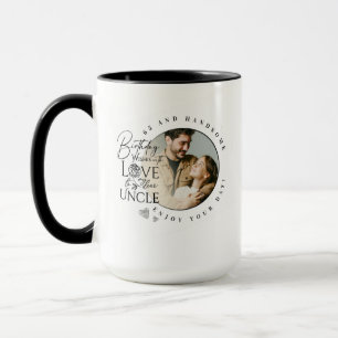 Modern Minimalist Uncle Typography Photo Mug