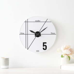 Modern Minimalist Unique Mathematical Line Black Large Clock