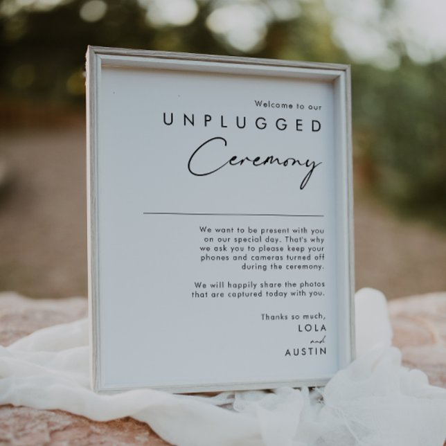 Modern Minimalist Unplugged Ceremony Sign (Creator Uploaded)