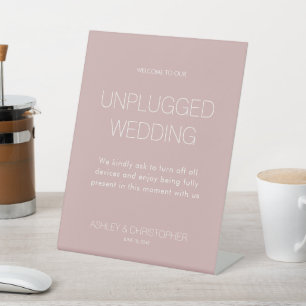 Modern Minimalist Unplugged Event Wedding Pedestal Sign