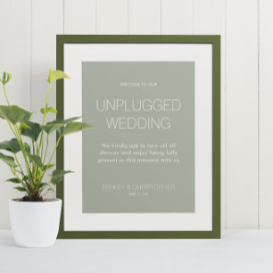Modern Minimalist Unplugged Event Wedding Poster