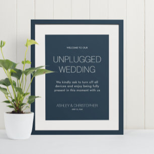 Modern Minimalist Unplugged Event Wedding Poster