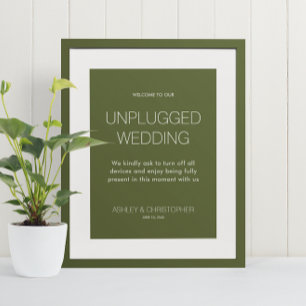 Modern Minimalist Unplugged Event Wedding Poster