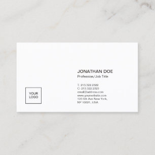 Modern Minimalist Upload Your Logo Professional Business Card