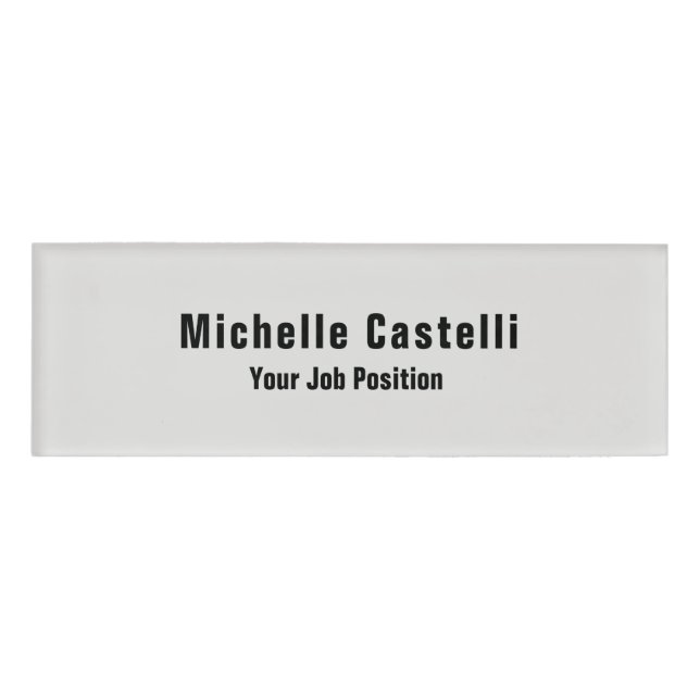 Modern Minimalist Useful Durable Plain Simple Name Tag (Front)