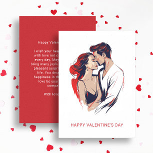 Modern Minimalist Valentine's Day Couple in Love Holiday Card