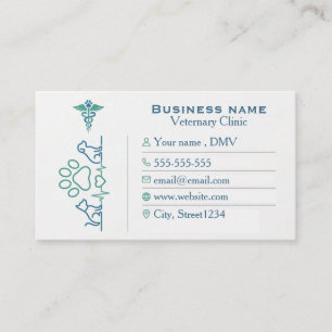 Modern Minimalist Veterinary Professional Business Card