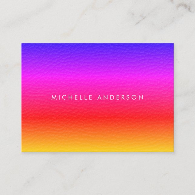 Modern Minimalist Vibrant Texture Business Card (Front)