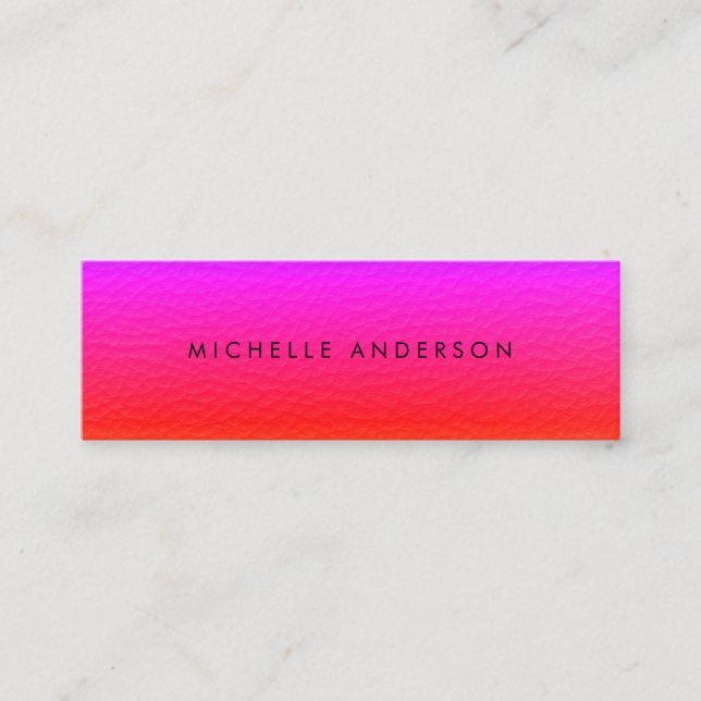 Modern Minimalist Vibrant Texture Mini Business Card (Front)