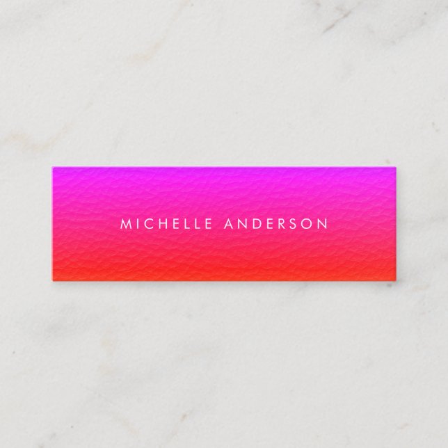 Modern Minimalist Vibrant Texture Mini Business Card (Front)