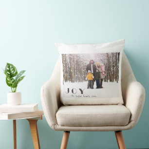 Modern Minimalist Vintage Joy religious Photo Cushion