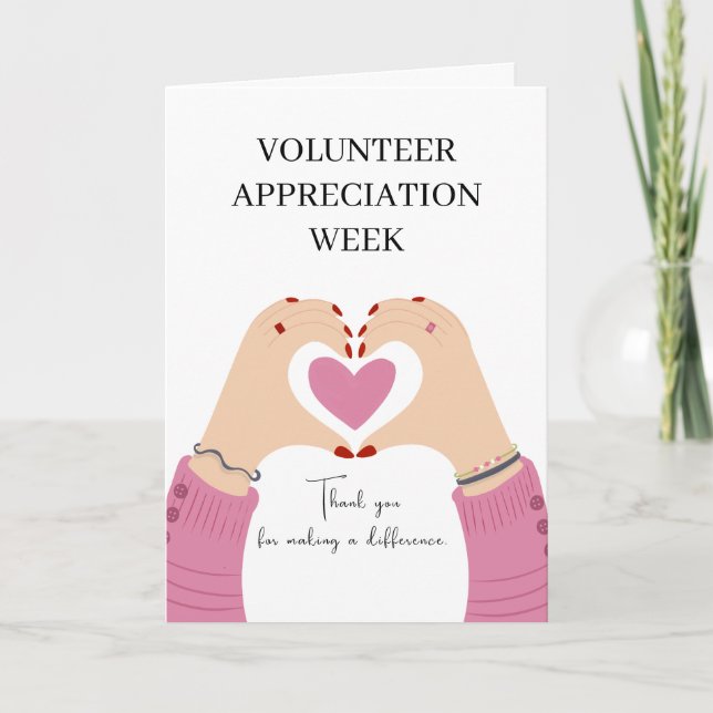 Modern Minimalist Volunteer Appreciation Week Post Card (Front)