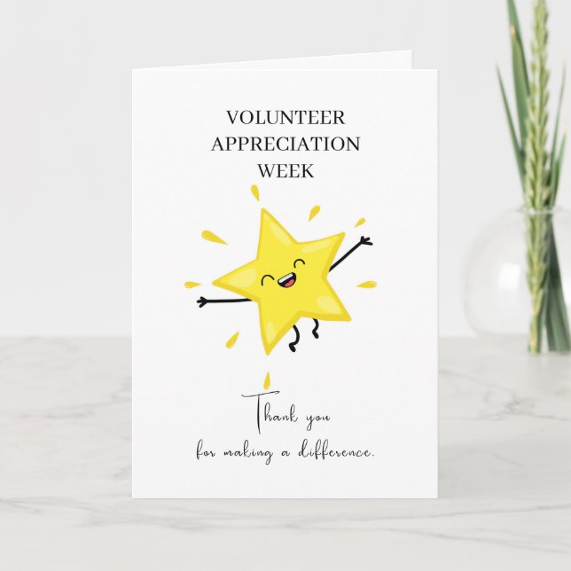 Modern Minimalist Volunteer Appreciation Week Post Card (Front)